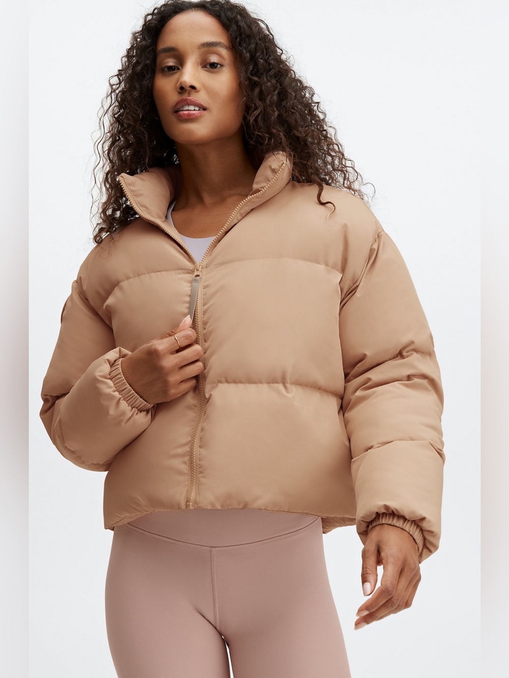 FABLETICS Wander Cropped Puffer Jacket Pink Size XS